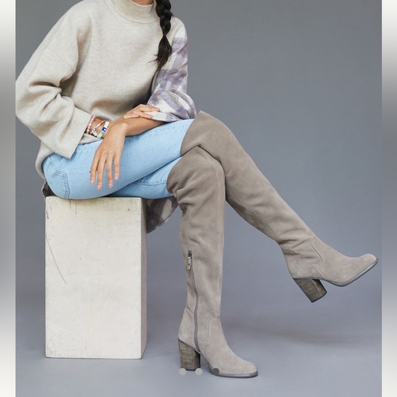 Kelsi Dagger Brooklyn Logan Over the Knee Boots in Grey | Size 9 - Picture 3 of 8